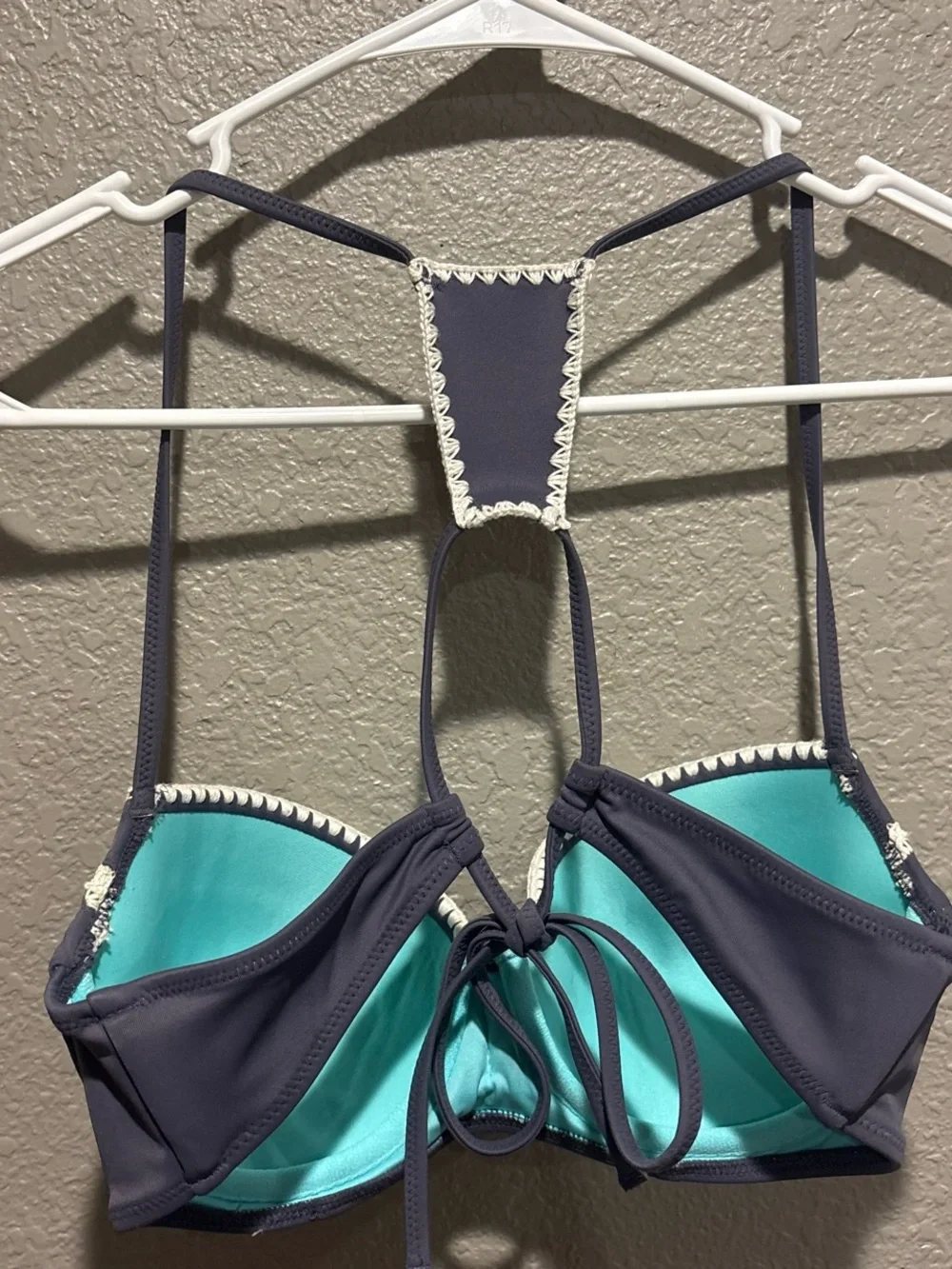 Dusty Purple Lace-Trim Bikini Top